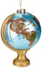 A glass globe ornament on a gold stand, isolated on a white background. Voir les images du produit