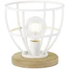 Brilliant Tischleuchte Matrix Wood Weiß Ø25cm max. 60W E27 Produktbild-Vorschau 1