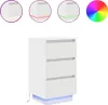 vidaXL Comodino con luci LED bianco 38x34x65 cm Anteprima dell’immagine prodotto 2