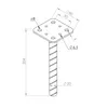 Technical drawing of a post anchor with dimensions. Produktbild-Vorschau
