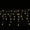 A string of icicle-shaped LED lights against a black background. Produktbild-Vorschau
