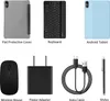 A collage of various accessories and the tablet itself, laid out on a white background. Produktbild-Vorschau