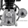 A close-up view of an air compressor pump assembly, highlighting the oil viewing window. Produktbild-Vorschau