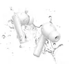 Two white wireless earbuds are shown with water splashing around them. Náhľad obrázku produktu