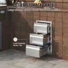 Cassetti Porta camino Porta Bbq a tre livelli in acciaio Anteprima dell’immagine prodotto 3