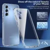 A clear phone case is shown next to a phone, with marketing text and feature callouts. Produktbild-Vorschau