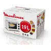 The image shows the retail packaging of a Moulinex Optimo 19L mini oven. Produktbild-Vorschau