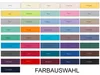 A grid of color swatches with German text labels, representing a color selection for a product. Produktbild-Vorschau
