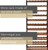 STOLMAK Drewniany Regał Na Wino Czarno-Brązowy na 77 Podgląd zdjęcia produktu 6