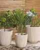 BELIANI Blumentopf beige u. Weiß Kunstharz rund 31 cm in Produktbild-Vorschau 2