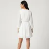 John Zack Elegantes weißes Kleid mit langen Ärmeln und Produktbild-Vorschau 6