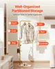 A gold coat rack with clothes and accessories displayed, with feature callouts. Anteprima dell’immagine prodotto