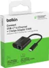 Product packaging for a Belkin USB-C to Ethernet adapter with charging capabilities. Produktbild-Vorschau