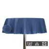 PVC Garten Tischdecke 140 cm rund blau wetterbeständig Produktbild-Vorschau 3