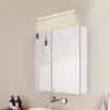 A modern bathroom vanity with a mirrored cabinet and integrated lighting. Produktbild-Vorschau