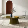 sweeek - Ovaler Couchtisch mit Hochglanz-Oberfläche - Khaki Produktbild-Vorschau 4