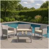 4-teiliges Polyrattan Lounge-Set mit Tisch Gartenmöbel Set Produktbild-Vorschau 1