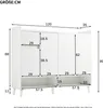 A diagram showing the dimensions of a white cabinet. Produktbild-Vorschau