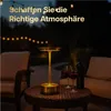Kabellose LED-Tischlampe - Runde Metalllampe mit Produktbild-Vorschau 3