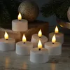 LED Teelichter - 4 wiederaufladbare LED Teelichter mit Ladestation - D- 4cm - flackernd - weiss Produktbild-Vorschau