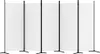 A white room divider with five panels, supported by black metal stands. Náhled obrázku produktu