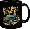Bauer auf grünem Traktor - Echte Kerle fahren Traktor Tasse Produktbild-Vorschau 1