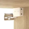 Close-up view of a white bracket and screws attached to a wooden surface. Produktbild-Vorschau