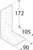 A technical drawing of a metal bracket with dimensions indicated. Produktbild-Vorschau
