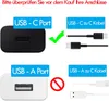 An instructional image comparing USB-C and USB-A ports and cables, indicating compatibility. Produktbild-Vorschau