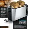 A toaster with two rolls on top, with marketing text and diagrams. Voir les images du produit