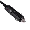 A close-up shot of a black car cigarette lighter power plug adapter with a silver metal tip and a small red indicator light. Voir les images du produit