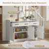 Merax Sideboard mit 3 Türen + 3 Schubladen, Kommode mit Produktbild-Vorschau 5