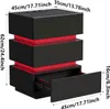 Nachttisch 2er Set Nachttisch mit Steckdose,LED Schwarz Produktbild-Vorschau 4