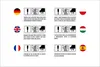 Multiple safety warning signs in different languages with corresponding flags. Produktbild-Vorschau