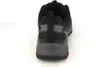 The back view of a black and gray Skechers Hillcrest sneaker with red accents on the sole. Produktbild-Vorschau