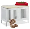 Relaxdays Sitzbank mit Stauraum, gepolstert, 80 l Staufach, Produktbild-Vorschau 4