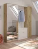 Garderobe Set "Line-Up" Eiche und weiß Hochglanz Produktbild-Vorschau 2