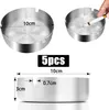 Edelstahl-Aschenbecher, 5er-Pack, 10 cm. Moderner, Produktbild-Vorschau 2
