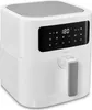 A white air fryer with a digital display and a gray handle is shown against a white background. Produktbild-Vorschau