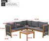 MERAX Gartenlounge-Set aus Akazienholz und geflochtenen Produktbild-Vorschau 7