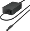 A black Microsoft Surface power adapter with a USB port and a magnetic charging cable. Produktbild-Vorschau