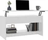 A white lift-top coffee table with a laptop, a mug, and decorative items on its surface and shelves. Náhľad obrázku produktu