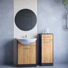 Koupelnový nábytek se zrcadlem NEPPA MINI černý / dub Náhled obrázku produktu 1
