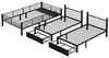 Hochwertiges Dreier-Etagenbett Metall 140x200 & 90x200 cm Produktbild-Vorschau 15