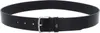 A black leather belt with a silver buckle and a small Lacoste crocodile logo. Produktbild-Vorschau