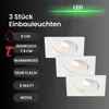 BRILONER Einbauleuchte 3er Set LED GU10 5W weiß eckig Produktbild-Vorschau 2