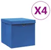 vidaXL Úložné boxy s víkem 4 ks 28x28x28 cm modré Náhled obrázku produktu 6