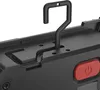 Close-up view of the top and side of a black work light with a red power button. Podgląd zdjęcia produktu