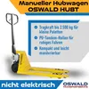 Hubwagen OSWALD HU8T - 2500 kg - 800 mm - Polyurethan Produktbild-Vorschau 2