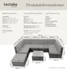 tectake Rattan Lounge Set mit 6 Sitzen, 1 Hocker, 1 Tisch - Produktbild-Vorschau 7